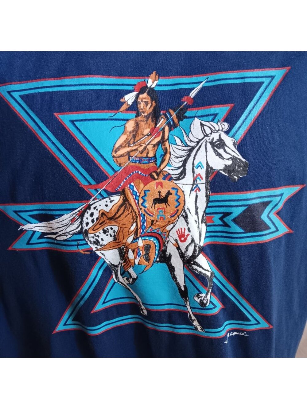 Single Stitch T-Shirt XL Vintage 90s Southwestern Chief Horse True Vtg Hanes USA